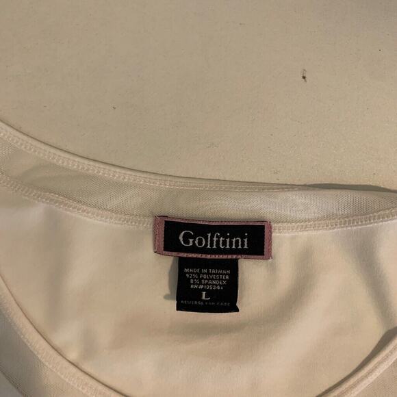 Golfino Shirt Womens L Large White Mesh Trim Panels Stretch Wicking Long Sleeve - Picture 9 of 13